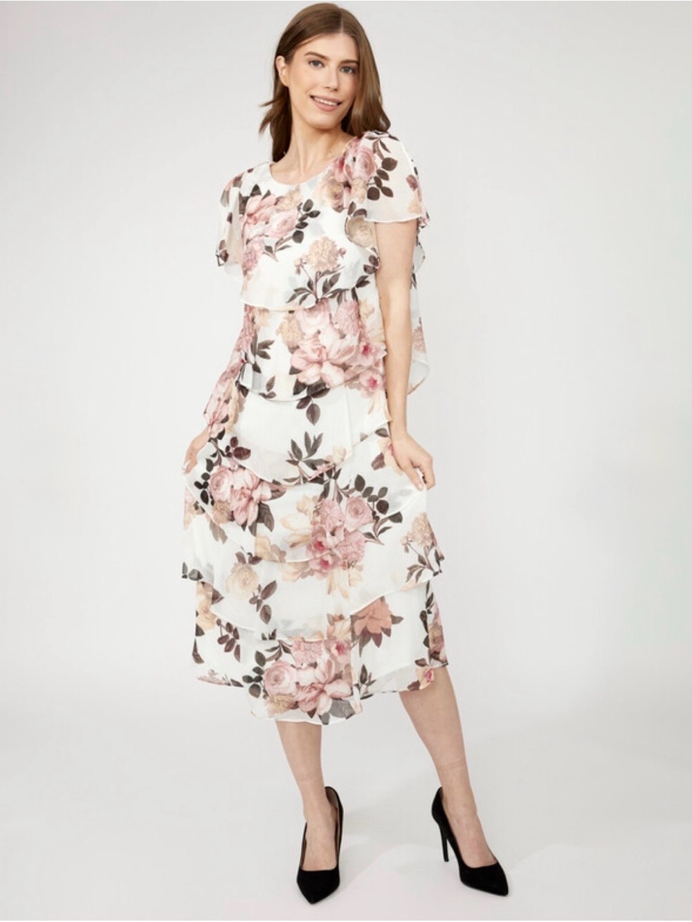 Floral Midi A-line Dress Size 12